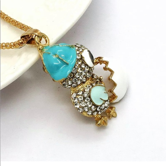 Crystal Baby Chick With Egg Necklace - Picture 5 of 5